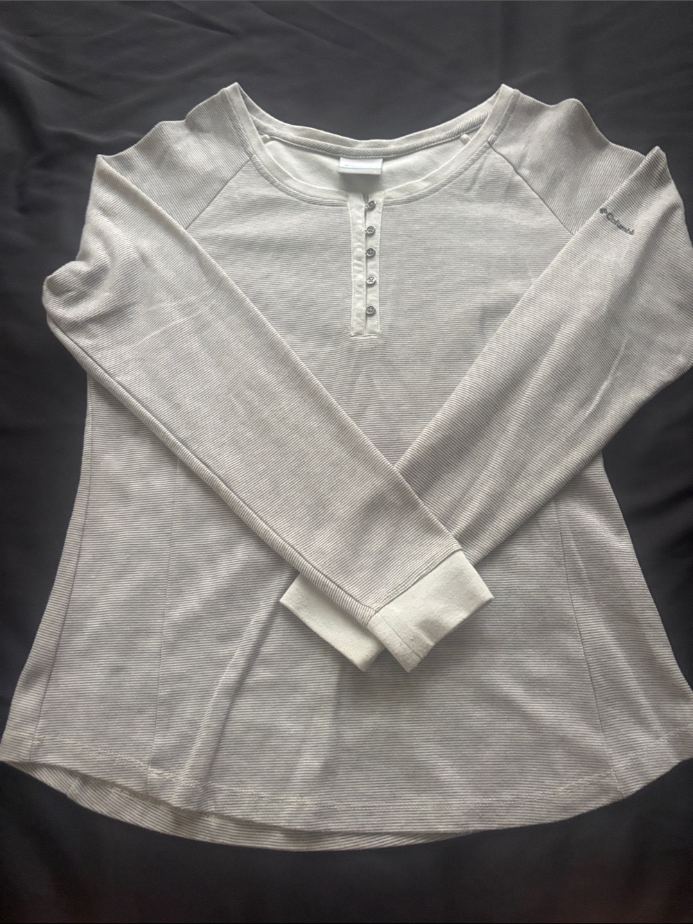 Columbia Women's Light Cream Henley Long Sleeve Top